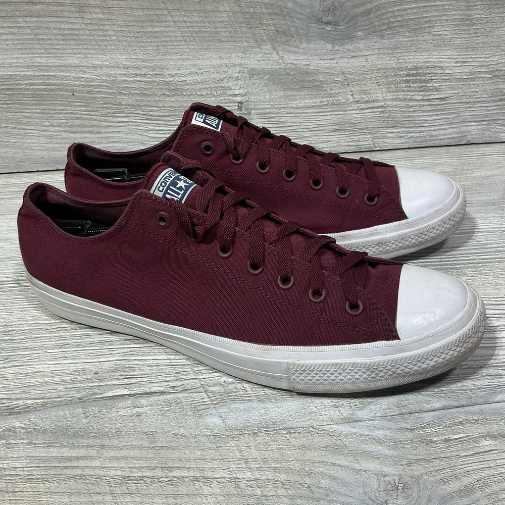 Converse Chuck Taylor 2 Lunarlon 150150C Burgundy Low Top Men's Size 14 Sneakers